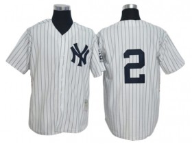 New York Yankees #2 Derek Jeter White Throwback Jersey