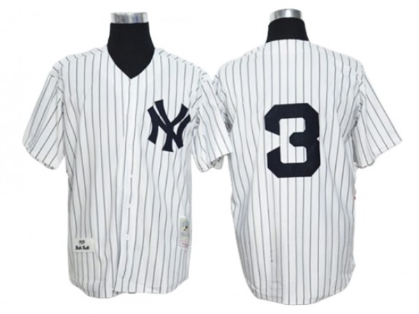 New York Yankees #3 Babe Ruth White Throwback Jersey