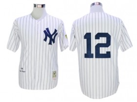 New York Yankees #12 Wade Boggs White 1996 Throwback Jersey