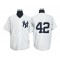 New York Yankees #42 Mariano Rivera White 1995 Throwback Jersey