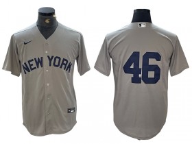 New York Yankees #46 Andy Pettitte Gray Away Jersey