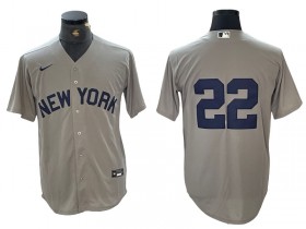 New York Yankees #22 Juan Soto Gray Away Jersey