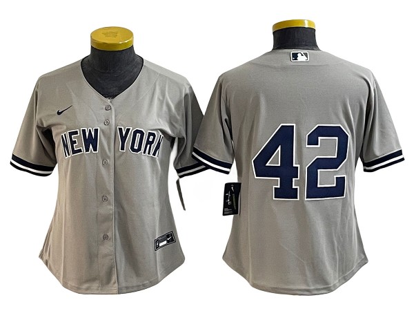 New York Yankees #42 Mariano Rivera Gray Road Cool Base Jersey