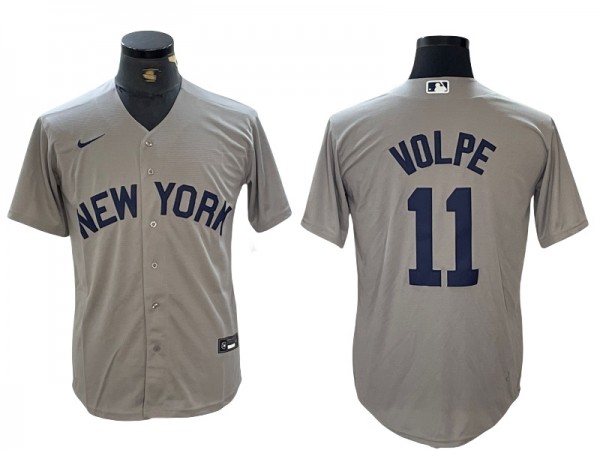 New York Yankees #11 Anthony Volpe Gray Away Limited Jersey