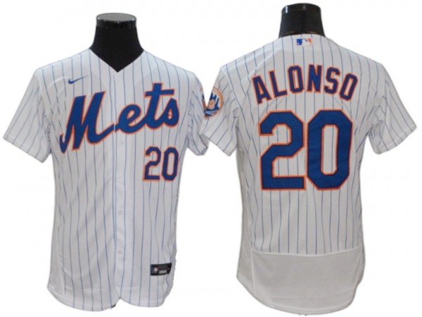 New York Mets #20 Pete Alonso White Home Flex Base Jersey