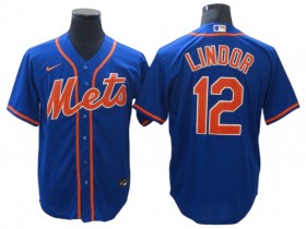 New York Mets #12 Francisco Lindor Royal Alternate Cool Base Jersey