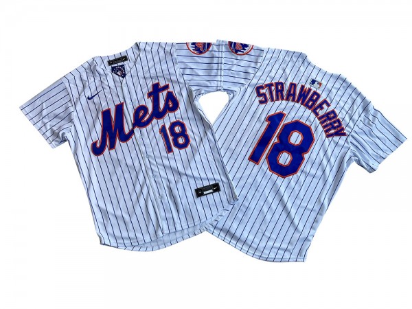 New York Mets #18 Darryl Strawberry White Limited Jersey