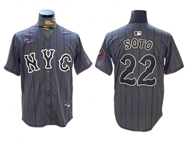 New York Mets #22 Juan Soto Graphite 2024 City Connect Limited Jersey