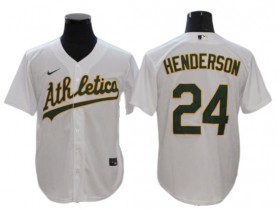 Oakland Athletics #24 Rickey Henderson White Home Cool Base Jersey