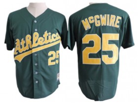 Oakland Athletics #25 Mark McGwire Green Cooperstown Collection Throwback Jersey