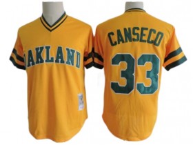 Oakland Athletics #33 Jose Canseco Gold Throwback Jersey