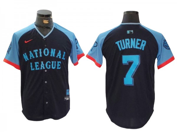 National League #7 Trea Turner Navy 2024 MLB All-Star Game Limited Jersey