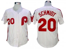 Philadelphia Phillies #20 Mike Schmidt White 1983 Throwback Custom Jersey