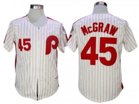 Philadelphia Phillies #45 Tug McGraw White 1983 Throwback Jersey