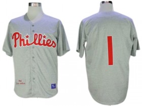 Philadelphia Phillies #1 Richie Ashburn 1950 Gray Throwback Jersey