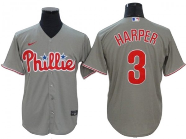 Philadelphia Phillies #3 Bryce Harper Gray Cool Base Jersey