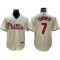 Philadelphia Phillies #7 Trea Turner Cream Cool Base Jersey