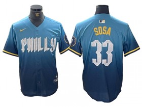 Philadelphia Phillies #33 Edmundo Sosa Blue 2024 City Connect Limited Jersey