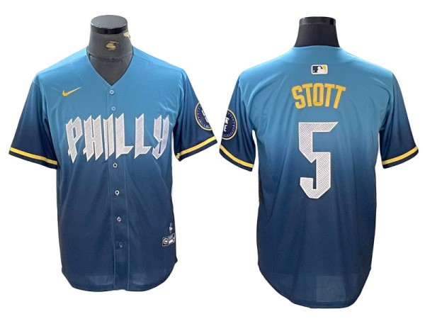 Philadelphia Phillies #5 Bryson Stott Blue 2024 City Connect Limited Jersey