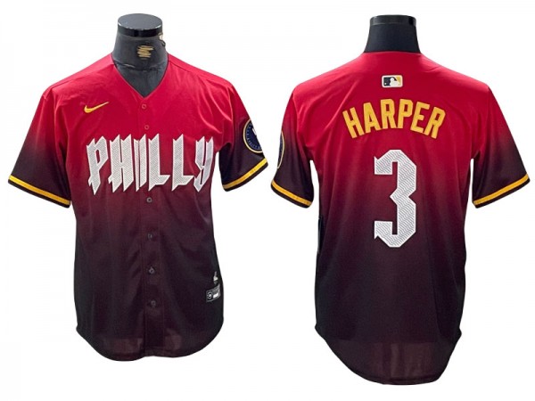 Philadelphia Phillies #3 Bryce Harper Red 2024 City Connect Limited Jersey	