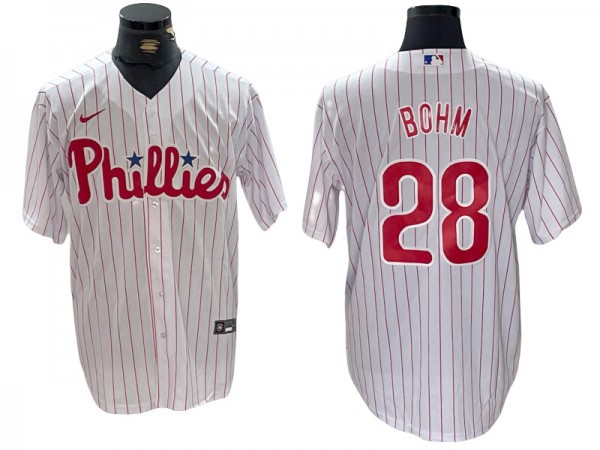 Philadelphia Phillies #28 Alec Bohm White Cool Base Jersey