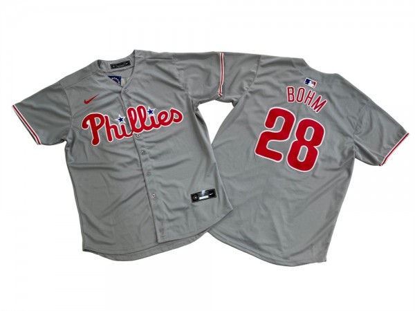 Philadelphia Phillies #28 Alec Bohm Gray Away Jersey