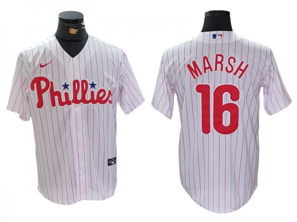 Philadelphia Phillies #16 Brandon Marsh White Limited Jersey