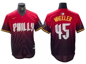 Philadelphia Phillies #45 Zack Wheeler Red 2024 City Connect Limited Jersey