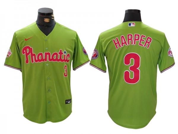 Philadelphia Phillies #3 Bryce Harper Green Fashion Limited Jersey