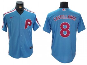 Philadelphia Phillies #8 Nick Castellanos Light Blue Limited Jersey