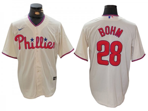 Philadelphia Phillies #28 Alec Bohm Cream Cool Base Jersey