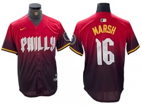 Philadelphia Phillies #16 Brandon Marsh Red 2024 City Connect Limited Jersey
