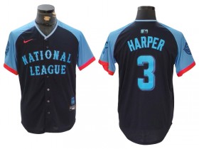  National League #3 Bryce Harper Navy 2024 MLB All-Star Game Limited Jersey