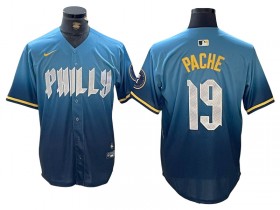 Philadelphia Phillies #19 Cristian Pache Blue 2024 City Connect Limited Jersey