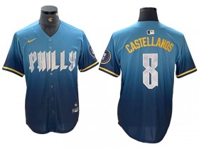 Philadelphia Phillies #8 Nick Castellanos Blue 2024 City Connect Limited Jersey