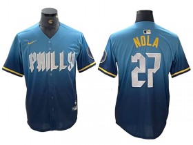 Philadelphia Phillies #27 Aaron Nola Blue 2024 City Connect Limited Jersey