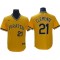 Pittsburgh Pirates #21 Roberto Clemente Yellow Cooperstown Jersey