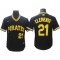 Pittsburgh Pirates #21 Roberto Clemente Black Cooperstown Jersey