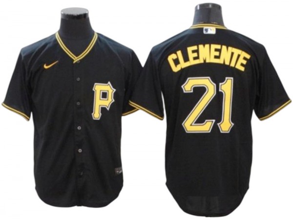 Pittsburgh Pirates #21 Roberto Clemente Black Cool Base Jersey