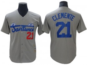 Santurce Crabbers #21 Roberto Clemente Gray Baseball Jersey