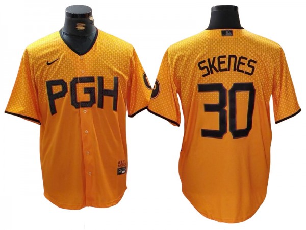 Pittsburgh Pirates #30 Paul Skenes Gold City Connect Jersey