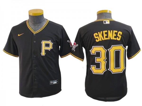 Pittsburgh Pirates #30 Paul Skenes Black Youth Jersey