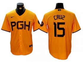 Pittsburgh Pirates #15 Oneil Cruz Gold City Connect Jersey