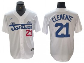 Santurce Crabbers #21 Roberto Clemente White Cool Base Jersey