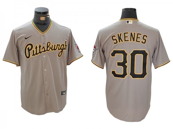 Pittsburgh Pirates #30 Paul Skenes Gray Cool Base Jersey