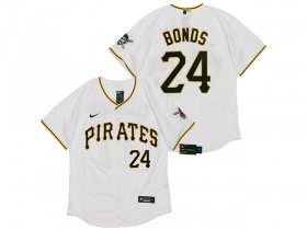 Pittsburgh Pirates #24 Barry Bonds White Home Flex Base Jersey