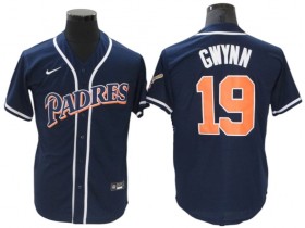 San Diego Padres #19 Tony Gwynn Navy Vintage Jersey