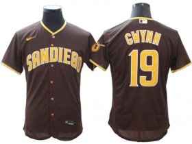 San Diego Padres #19 Tony Gwynn Brown Road Flex Base Jersey