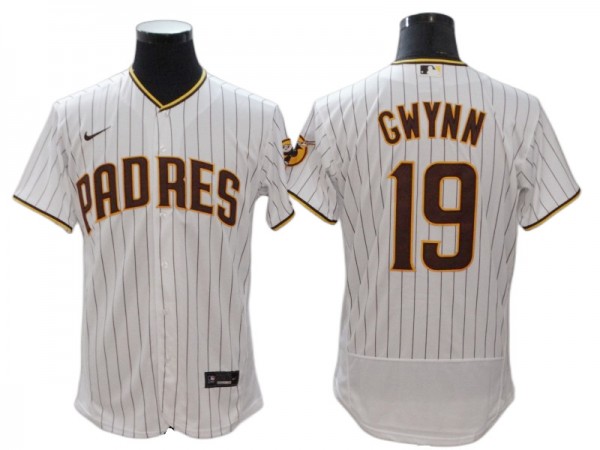 San Diego Padres #19 Tony Gwynn White Home Flex Base Jersey