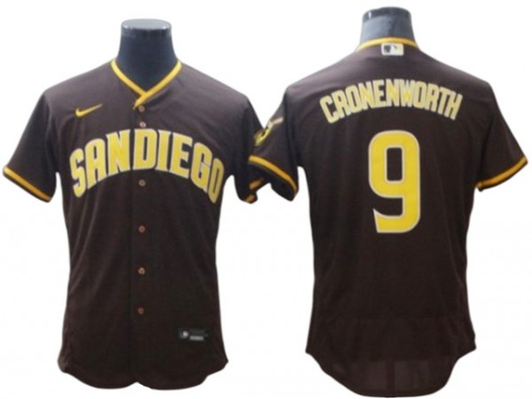 San Diego Padres #9 Jake Cronenworth Brown Road Flex Base Jersey